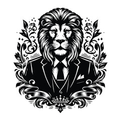 A lion wearing suite vctor illustration