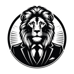 A lion wearing suite vctor illustration