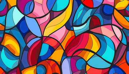 Vibrant Stained Glass Design