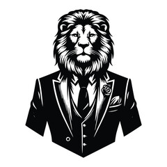 A lion wearing suite vctor illustration