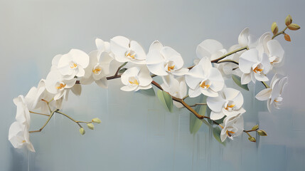 Thick brush strokes impressionistic flower orchid background poster decorative painting 