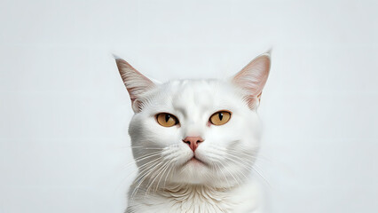 portrait of a cat, close up of a cat white background, cat on white background