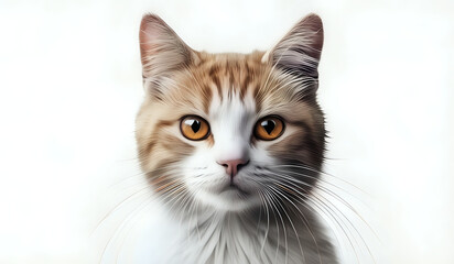 Fototapeta premium portrait of a cat, close up of a cat white background, cat on white background