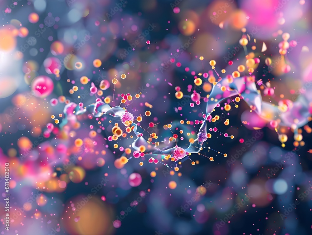 Poster mesmerizing cosmic glow of shimmering celestial particles in enchanting luminous display