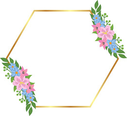 Gold Floral Invitation Wedding Frame