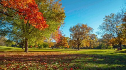 Obraz premium The vibrant beauty of parks and landscapes shines brightly on a sunny day