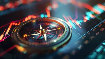 Obraz premium Digital of a D Index Compass Guiding the Way to Economic Prosperity