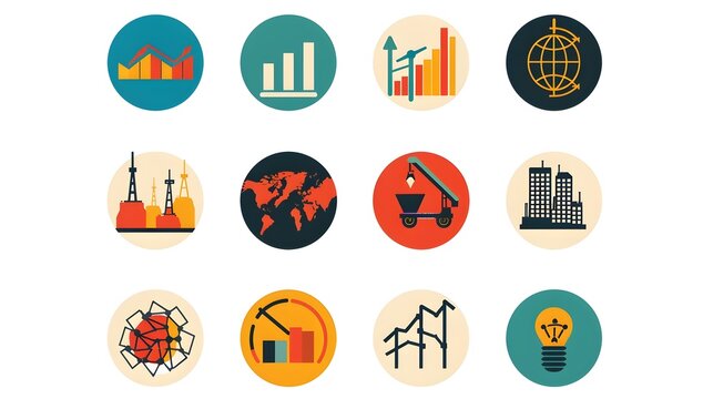 Minimalist Icon Representing Diverse Sectors and Industries Within a Index