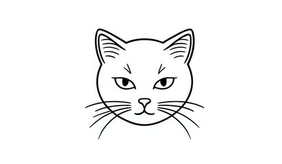 Fototapeta premium cat icon, cat logo, cat cartoon illustration, illustration of a cat, face cat logo, face cat icon