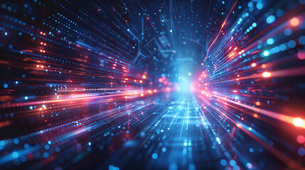 Fototapeta premium Car light trails on the road at night. Long exposure photo 