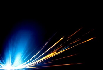 Dynamic Motion- Blurry Lights on Dark Blue