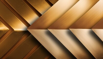 Abstract metallic gold arrow shadow direction geometric