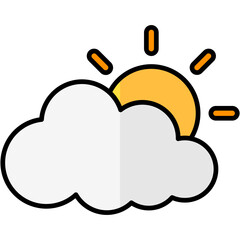 cloudy lineal multi color icon, related to summer theme