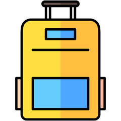 suitcase lineal multi color icon, related to summer theme
