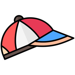 cap lineal multi color icon, related to summer theme