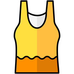 tank top lineal multi color icon, related to summer theme
