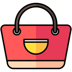 woman bag lineal multi color icon, related to summer theme