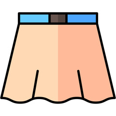 skirt lineal multi color icon, related to summer theme