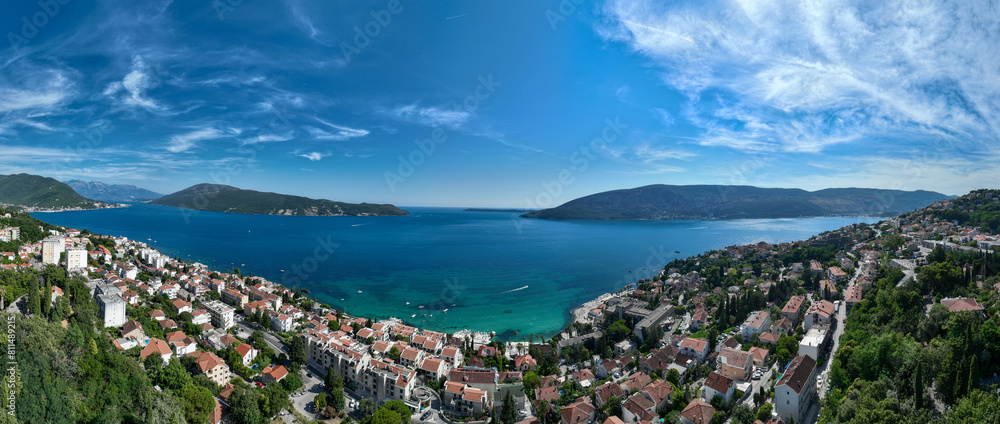 Poster aerial view - herceg novi, montenegro