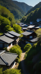 Small town modern village in japan.