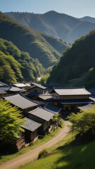 Small town modern village in japan.