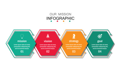 mission, vision, values, graphic design template with option.