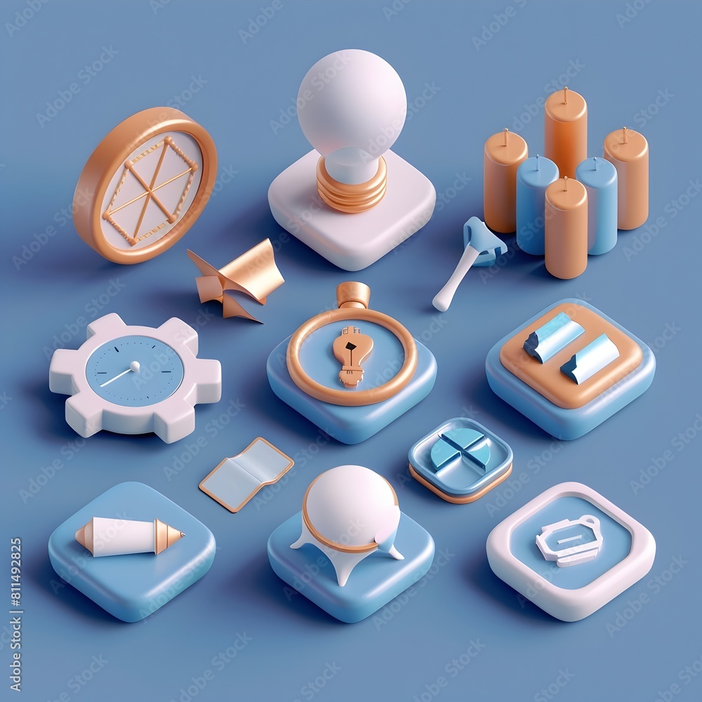 Poster geometric minimalist pastel cube sphere cylinder digital 3d rendering display backdrop