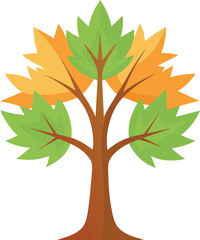 Fototapeta premium Maple tree illustration, tree iconic for canadian