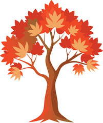 Maple tree illustration, tree iconic for canadian