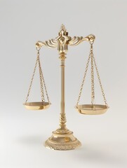 Golden Balance Scale Symbolizing Justice and Fairness in a D Rendering