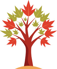 Maple tree illustration, tree iconic for canadian