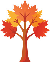 Maple tree illustration, tree iconic for canadian