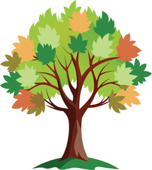 Maple tree illustration, tree iconic for canadian