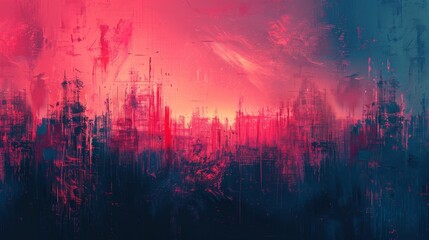 Abstract digital art background with red and blue tones