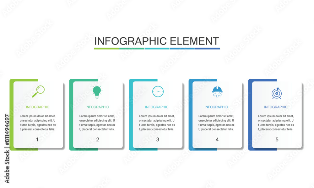 Aufkleber business data visualization. process chart. graphic abstract element, diagram with steps, options, p