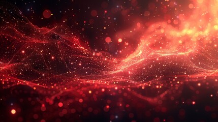 Abstract background with bright red swirling lights and smoke. - Powered by Adobe