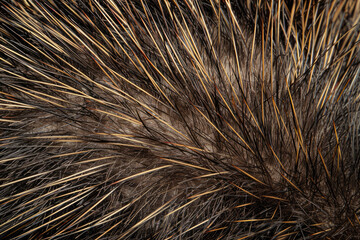 Naklejka premium Background Porcupine Quill Closeup On Fur Created Using Artificial Intelligence