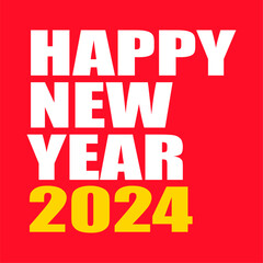 2024 Happy New Year logo text design. 2024 number design template.