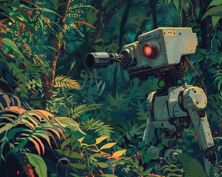 A robot monitoring deforestation and illegal wildlife trafficking