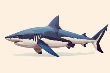 Naklejka premium The great white shark is a large marine fish that is found in the world's oceans