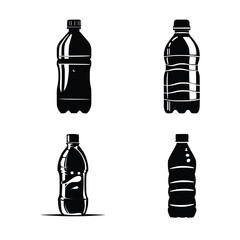 Flat Water line bottle icon symbol vector Illustration. line bottle icon set.
