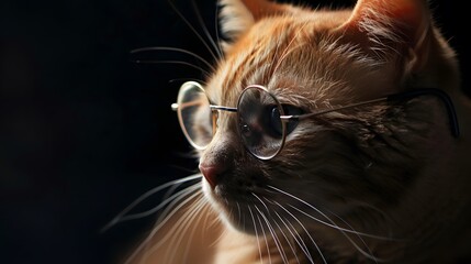 メガネをかけたネコ