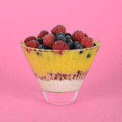 Fruit smoothie is a glass. Healthy breakfast food.	