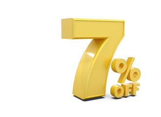 Sale 7 Percent discount number 3d render