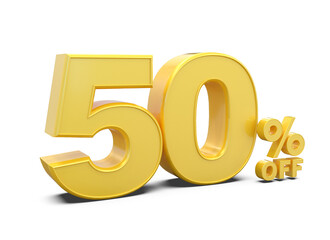 Sale 50 Percent discount number 3d render