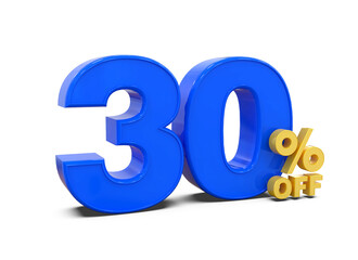 Sale 30 Percent discount number 3d render
