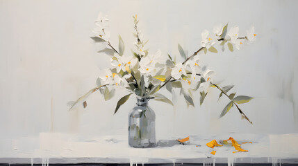 bouquets and vases painting