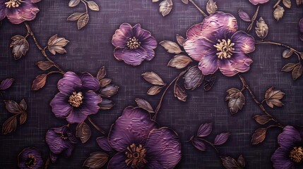 Vibrant Purple Floral Wallpaper
