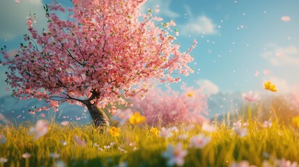 Lovely flowering tree during the spring season
