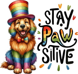 Watercolor Pride Month Clipart: LGBT Rights, Rainbow, and Diversity Themes. Colorful LGBT Pride Dog: Gay, Lesbian, Bisexual, Transgender Symbols. Handcrafted Celebrating Pride, Equality, and Love